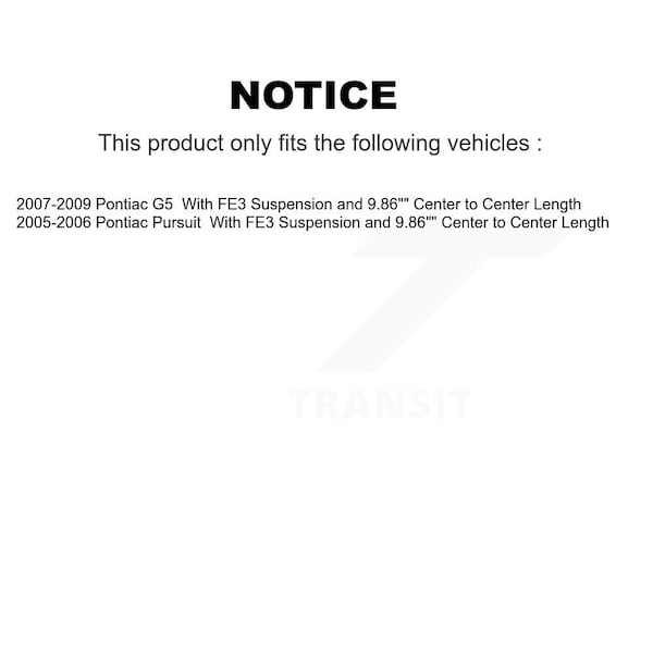 Front Complete Shock Assembly And TQ Link Kit For Pontiac G5 Pursuit